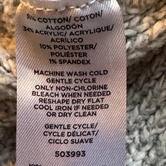 Loft Women’s Turtle Neck Knit Sweater in Grey Size M - Picture 4 of 5